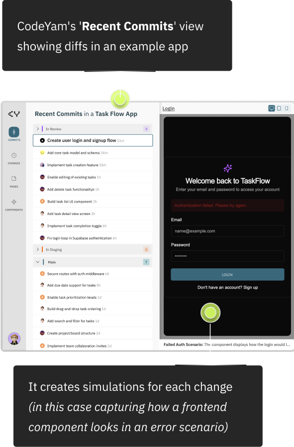 CodeYam shows exactly how your app behaves across real UI states and components